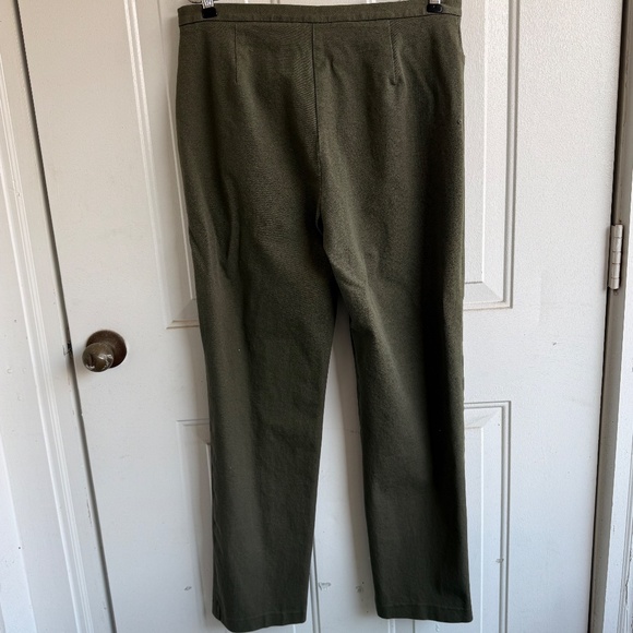 Lauren Ralph Lauren | Olive Casual Zipper Pants | Size 14 | Cotton/Spandex - Picture 3 of 8